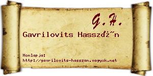 Gavrilovits Hasszán névjegykártya